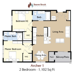 Archer 1 16 2 Bedroom Floor Plan