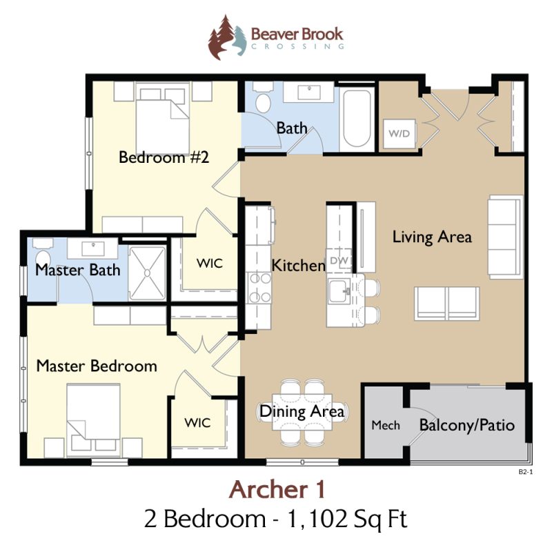 2 Bedroom Floor Plan